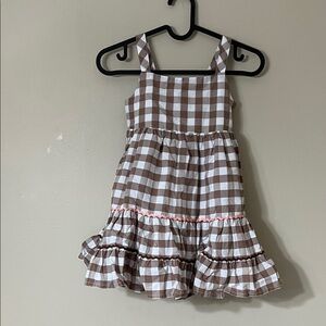Tahari Brown and White Plaid Kids Dress